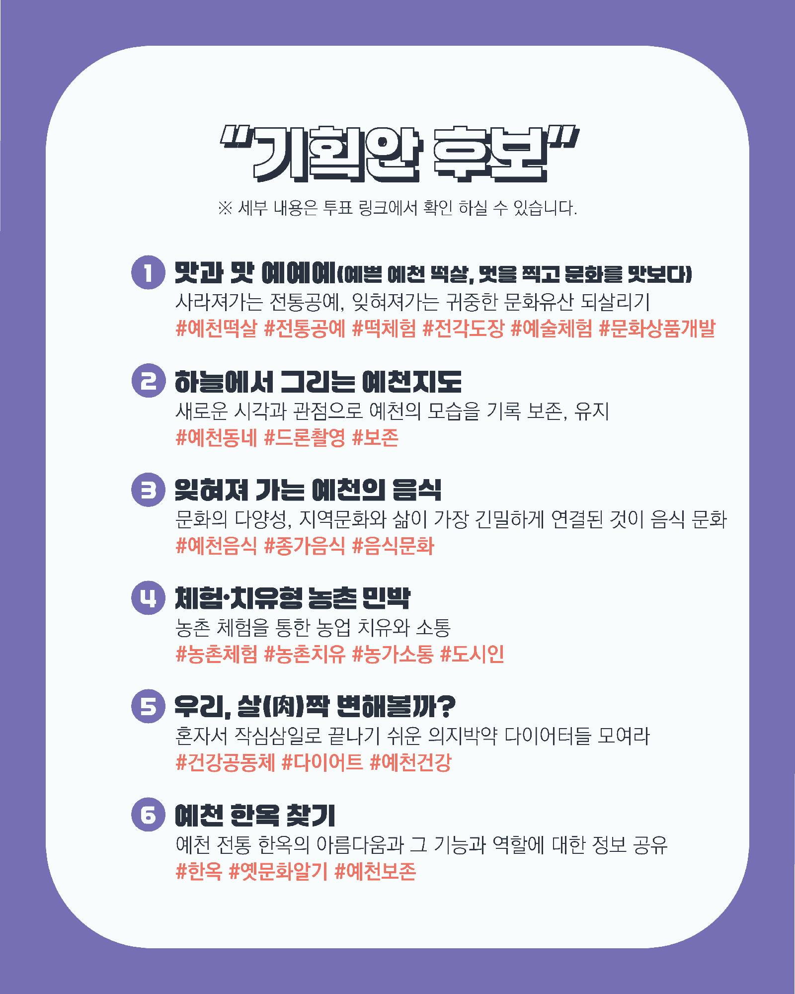2025 <문화, 배울 수 있지> 2기 지역문화활동 기획안 공개투표3